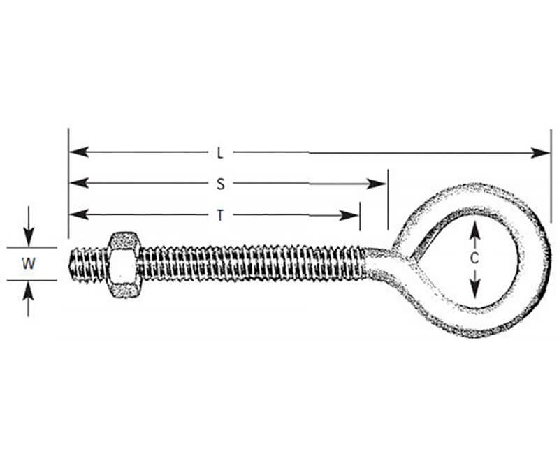 Hindley进口代理批发 Hindley 10800 1/4" X 2" 机器螺纹吊环螺栓