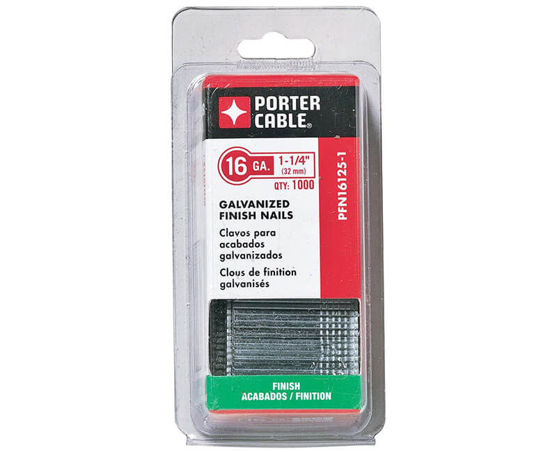 PORTER-CABLE进口代理批发 PORTER-CABLE PFN16125-1 1-1/4" 饰面钉 - 16 号 1000 件装