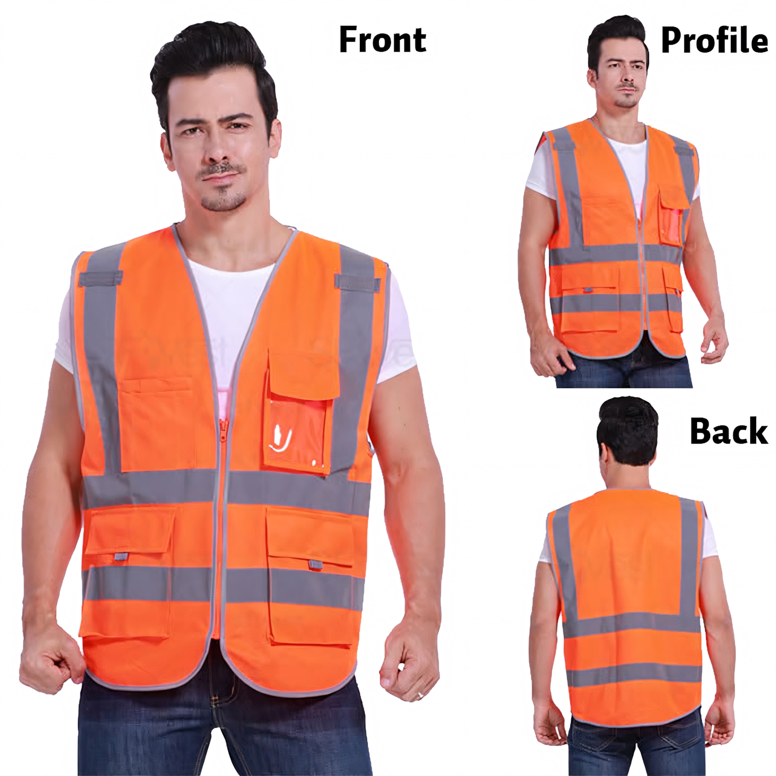 Opentip GOGO 9 Pockets Safety Vest - Orange