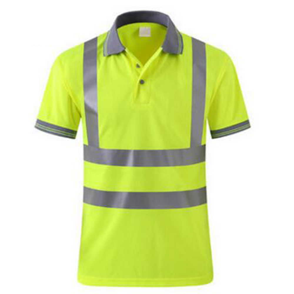 GOGO Men's Hi Vis Short Sleeve Safety Work Shirt
