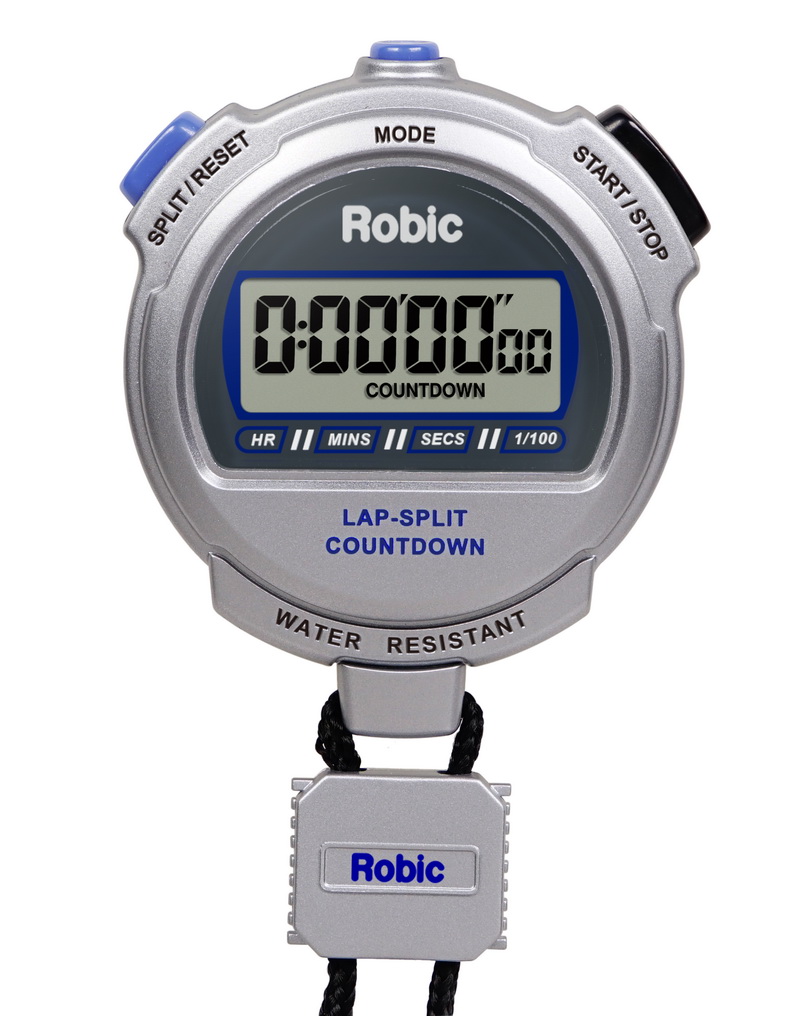 Robic进口代理批发 Robic 67744 银色 2.0 双秒表，带超精确倒计时器