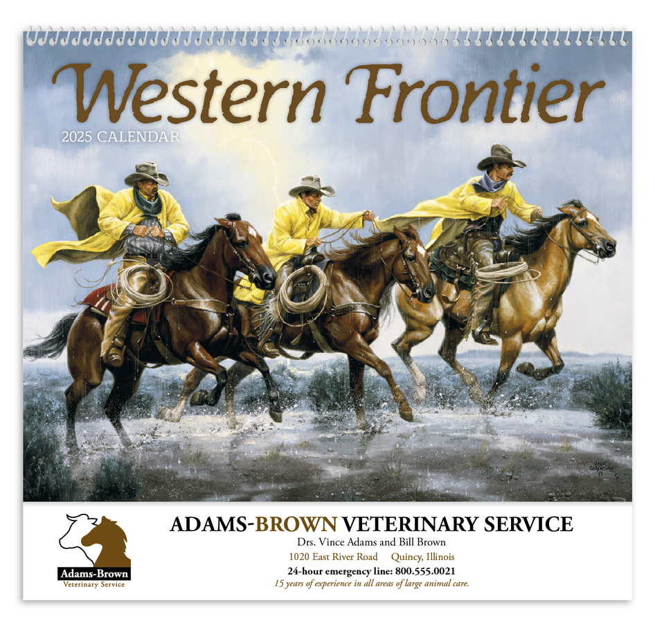 酷牌库|商品详情-Good Value Calendars进口代理批发 定制超值日历 7071 Western Frontier - 螺旋日历，数字