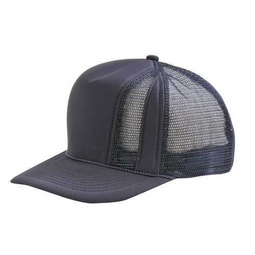 Otto Polyester Foam Front Five Panel Pro Style Mesh Back Trucker Hat - Navy
