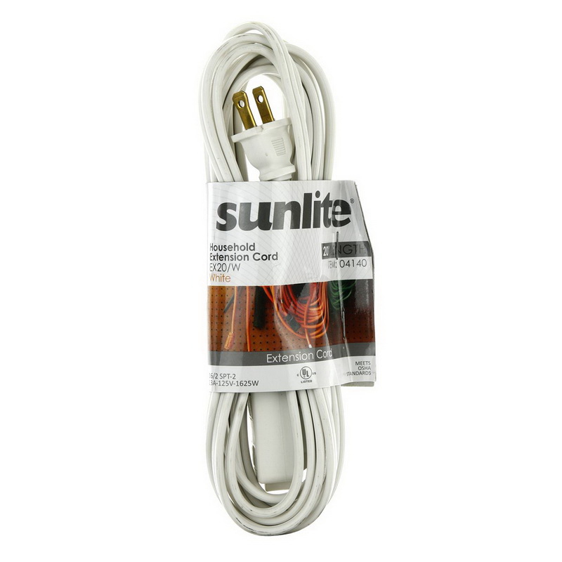 酷牌库|商品详情-Sunlite进口代理批发 Sunlite 04140-SU EX20/WM EX20/WH 家用 20 英尺延长线，白色