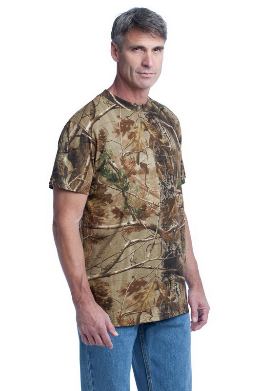 Russell Outdoors进口代理批发 Russell Outdoors S021R Realtree Explorer 100% 棉带口袋 T 恤