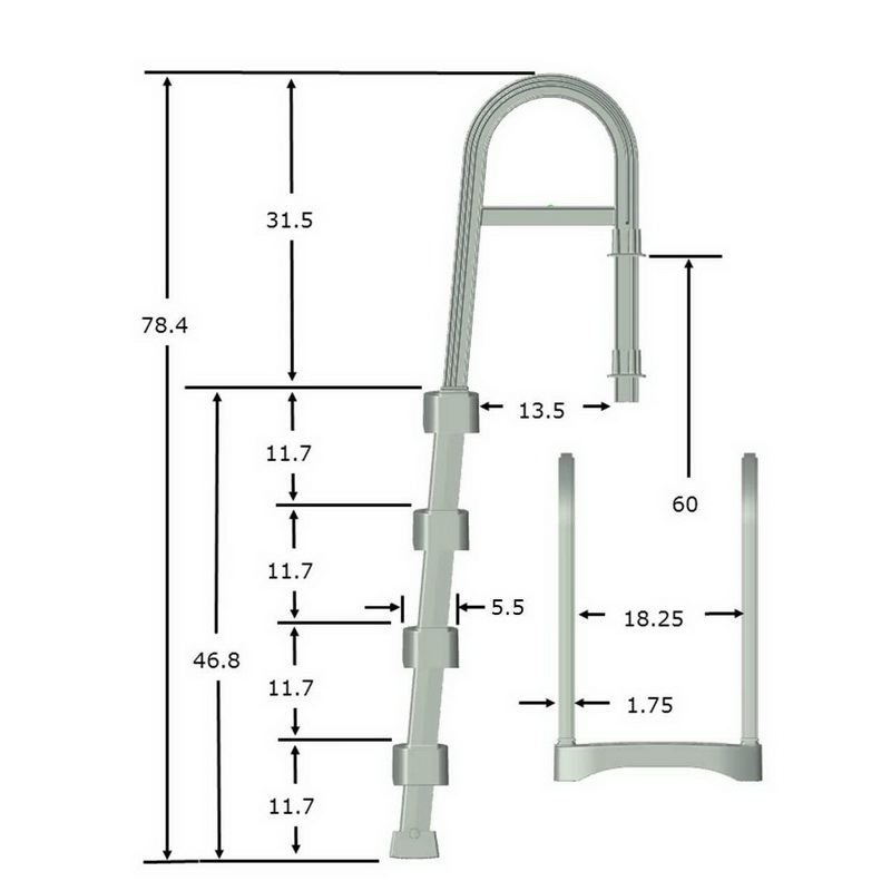 酷牌库|商品详情-Vinyl Works进口代理批发 Vinyl Works NE9854 用于地上泳池的卡扣式甲板梯 - 白色