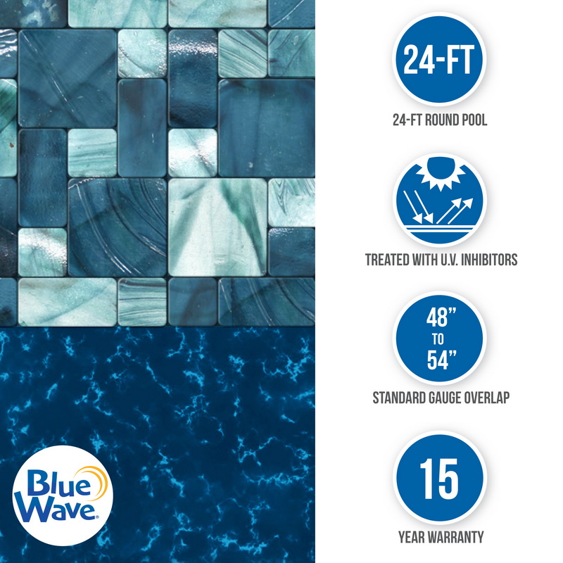 酷牌库|商品详情-Blue Wave进口代理批发 Blue Wave NL605-20 Emerald Coast 24 英尺圆形标准规格重叠内衬 - 48/54 英寸