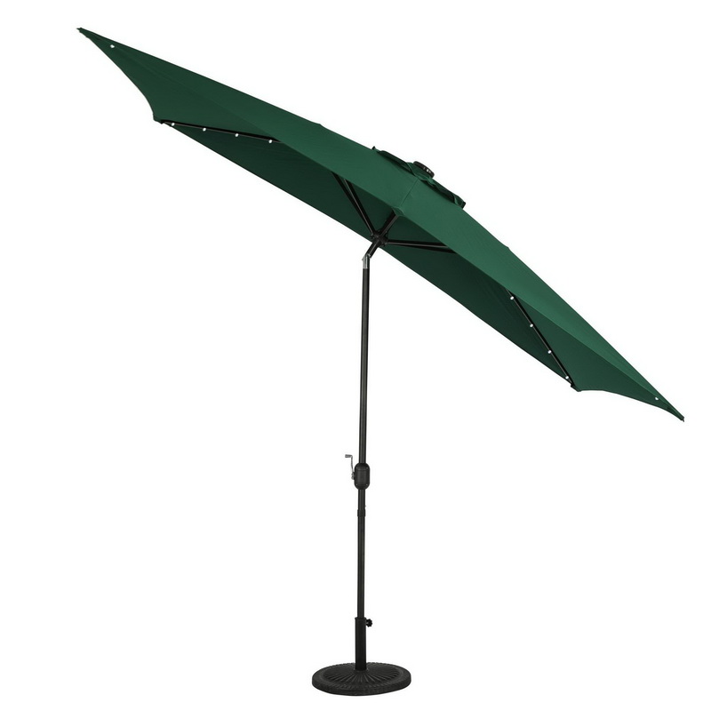 酷牌库|商品详情-Island Umbrella进口代理批发 Island Umbrella NU6864 Nassau 6.5 英尺 x 10 英尺长方形市场雨伞，带 LED 灯 - Breez-Tex Canopy - Hunter Green