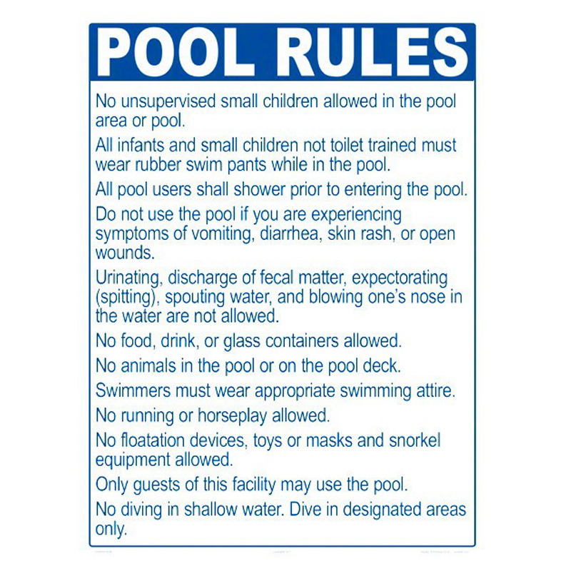 Aquatic Technology进口代理批发 Aquatic Technology 2044WS1824E Pool Rules Me Only 用于跳水池