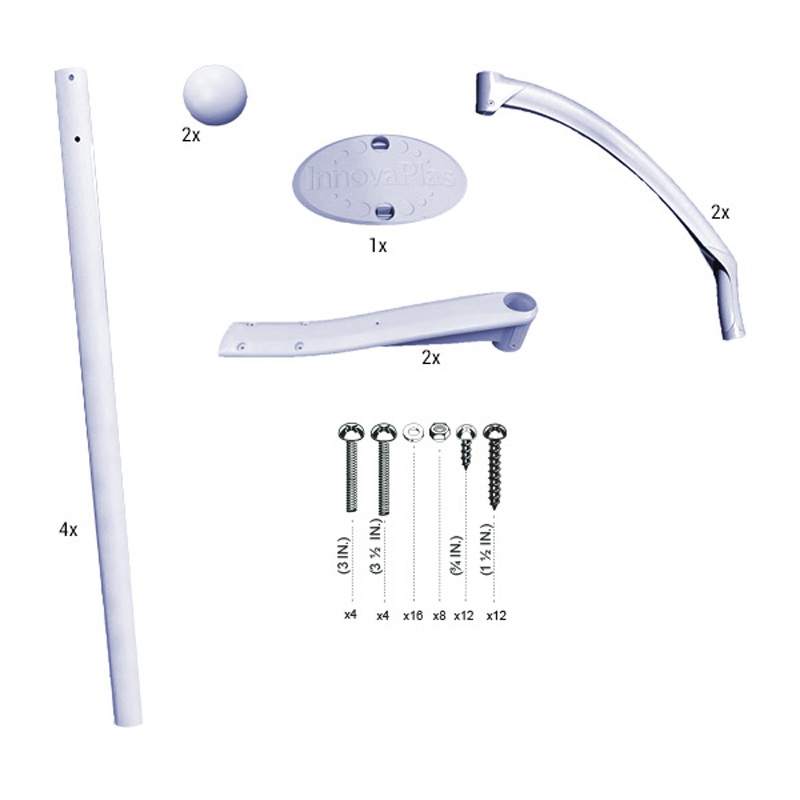 酷牌库|商品详情-Innovaplas进口代理批发 Innovaplas 5-ES5174 不锈钢扶手和硬件套件 Oasis 泳池台阶 5445