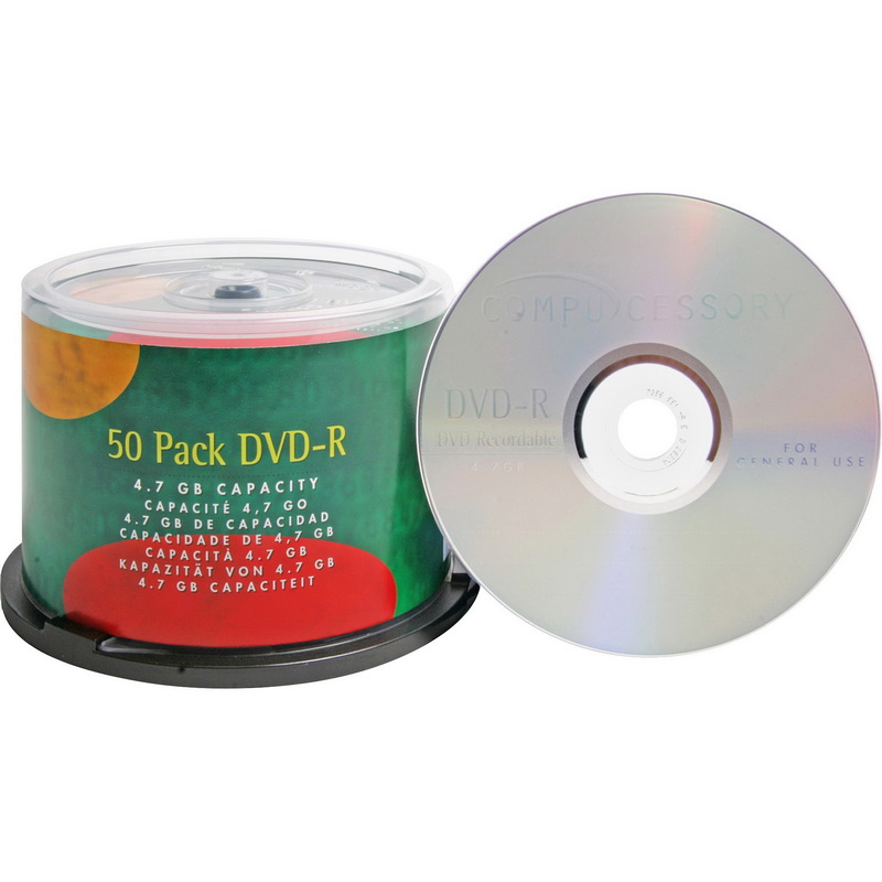 Compucessory进口代理批发 强制性 DVD 可刻录媒体 - DVD-R - 16x - 4.70 GB - 50 包