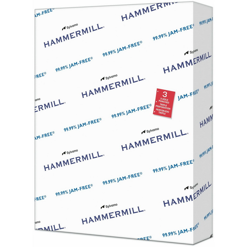 Hammermill进口代理批发 Hammermill Copy Plus 8.5x11 3 孔打孔复印纸和多用途纸 - 白色