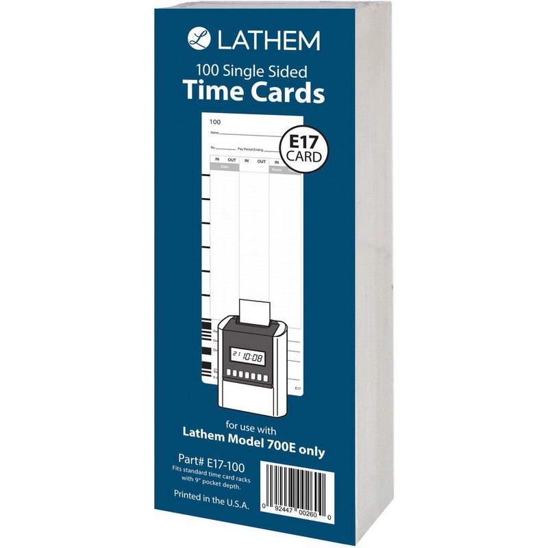 Lathem进口代理批发 Lathem 700E 型时钟单面考勤卡