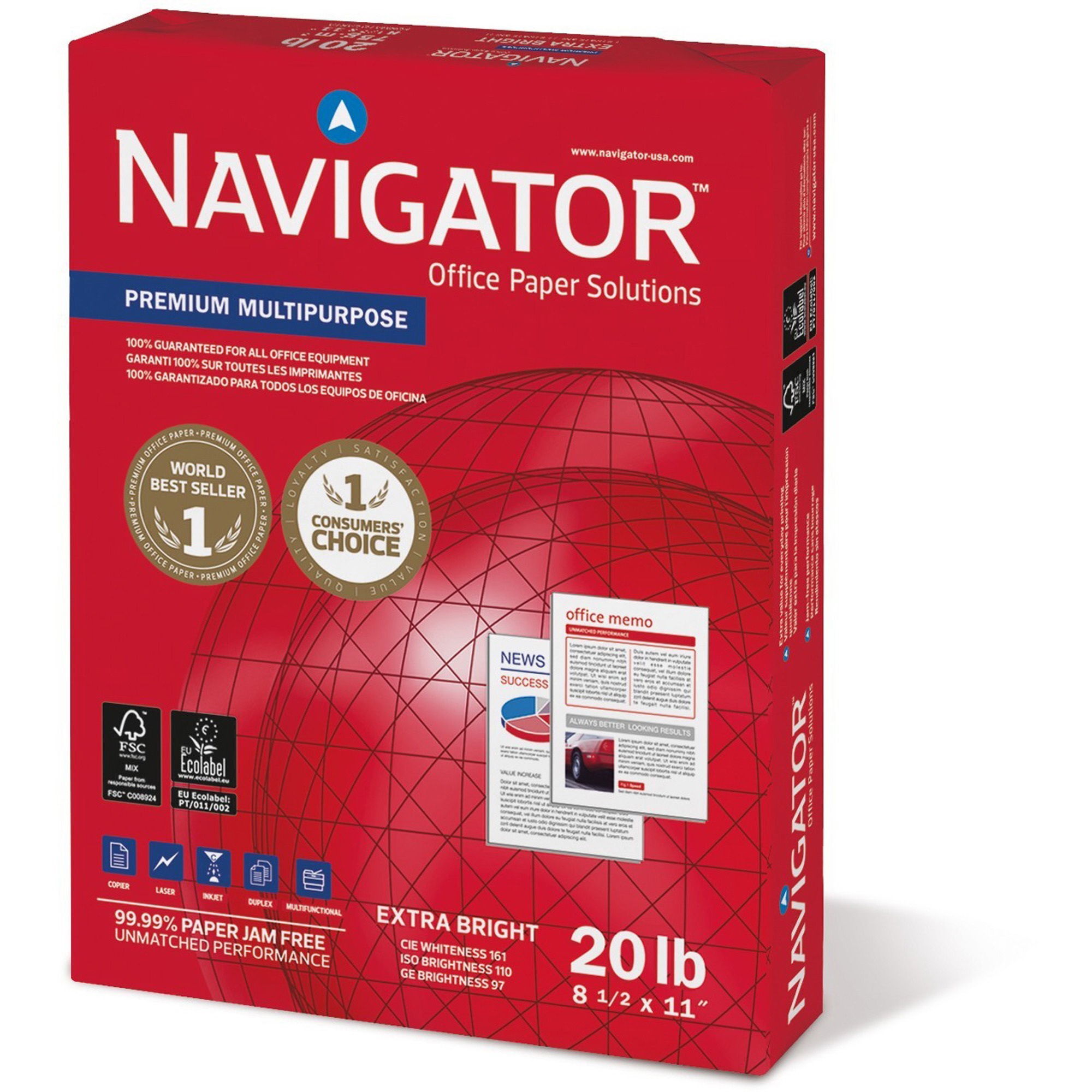 Soporcel进口代理批发 Navigator 激光复印和多用途纸 - 白色