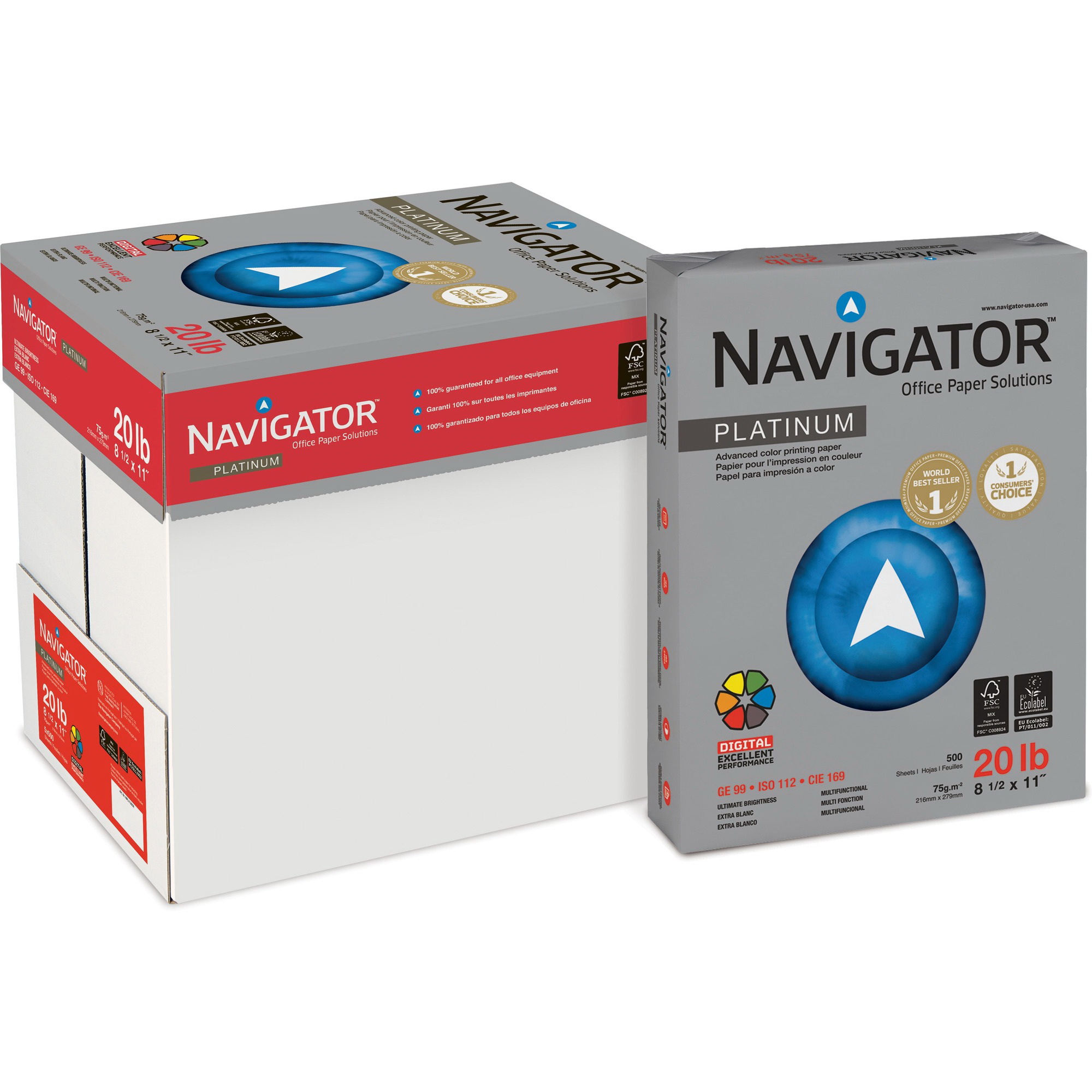 Soporcel进口代理批发 Navigator Platinum 数字激光、喷墨复印和多用途纸 - 白色