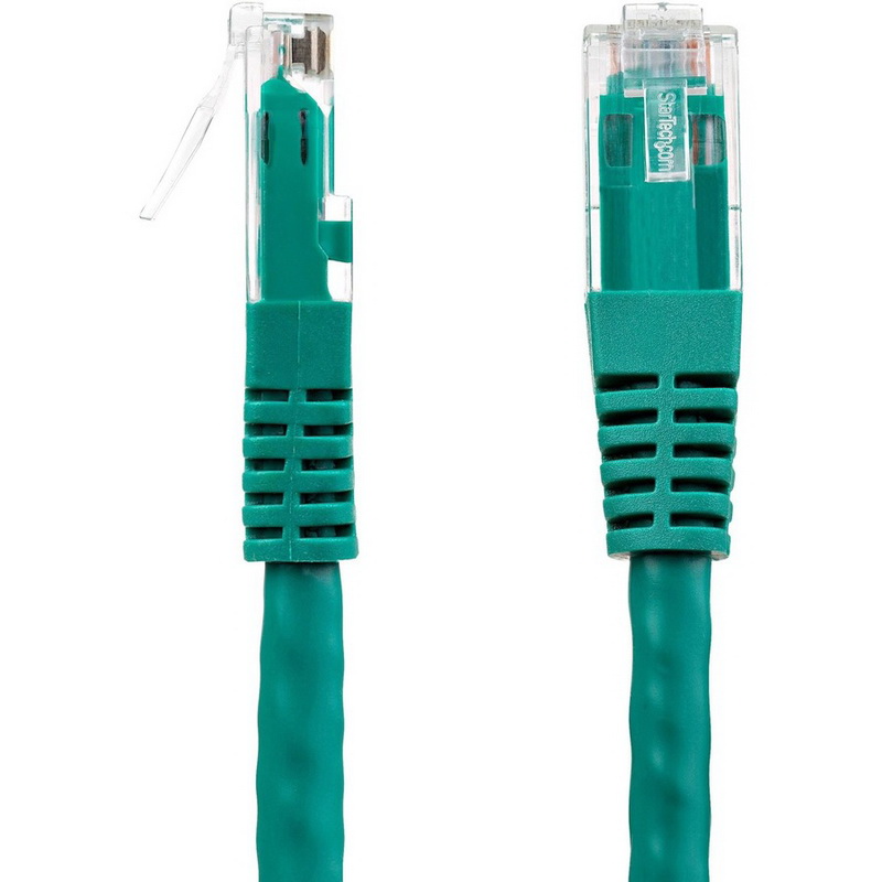 酷牌库|商品详情-StarTech进口代理批发 StarTech.com 12 英尺 CAT6 以太网电缆 - 绿色模制千兆位 - 100W PoE UTP 650MHz - 6 类跳线 UL 认证接线/TIA