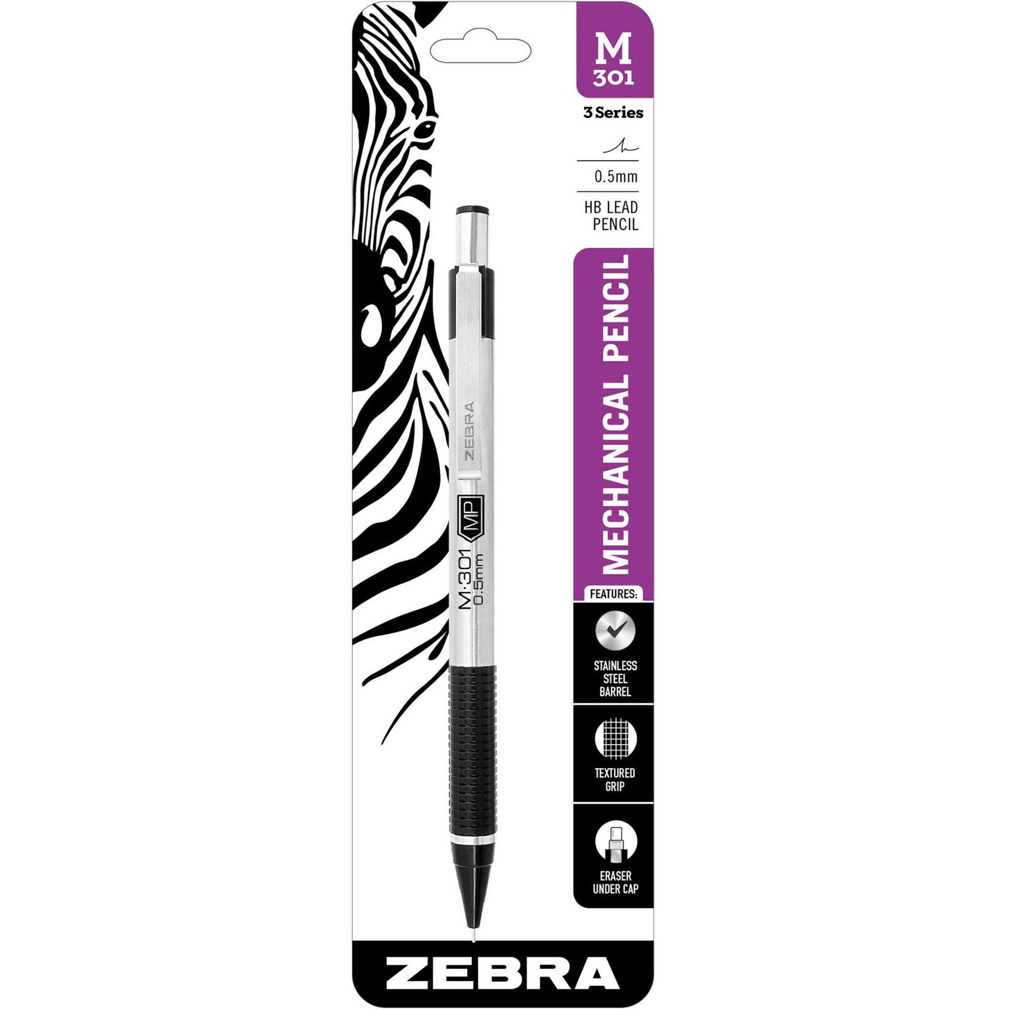 Zebra Pen进口代理批发 斑马笔 M-301 不锈钢自动铅笔