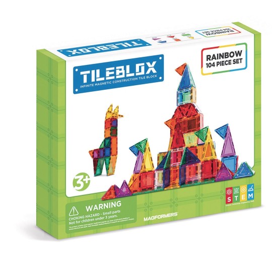 酷牌库|商品详情-Tileblox进口代理批发 Magformers Tileblox Rainbow 104 件套