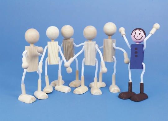 Buy Unfinished Posable Wood Dolls (Pack of 6) at S&S Worldwide