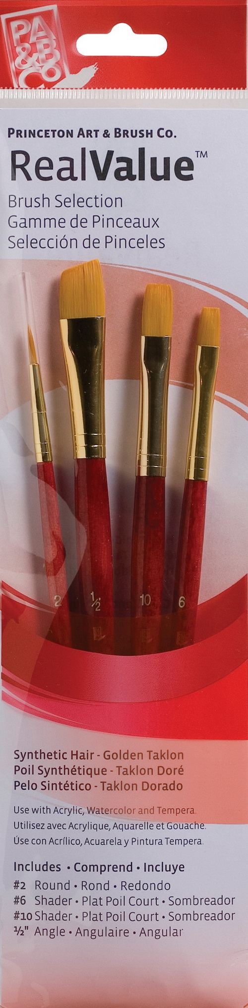 Princeton Brush进口代理批发 Princeton Brush 9123 Princeton 9123 金色 Taklon 刷子套装 - 4 件