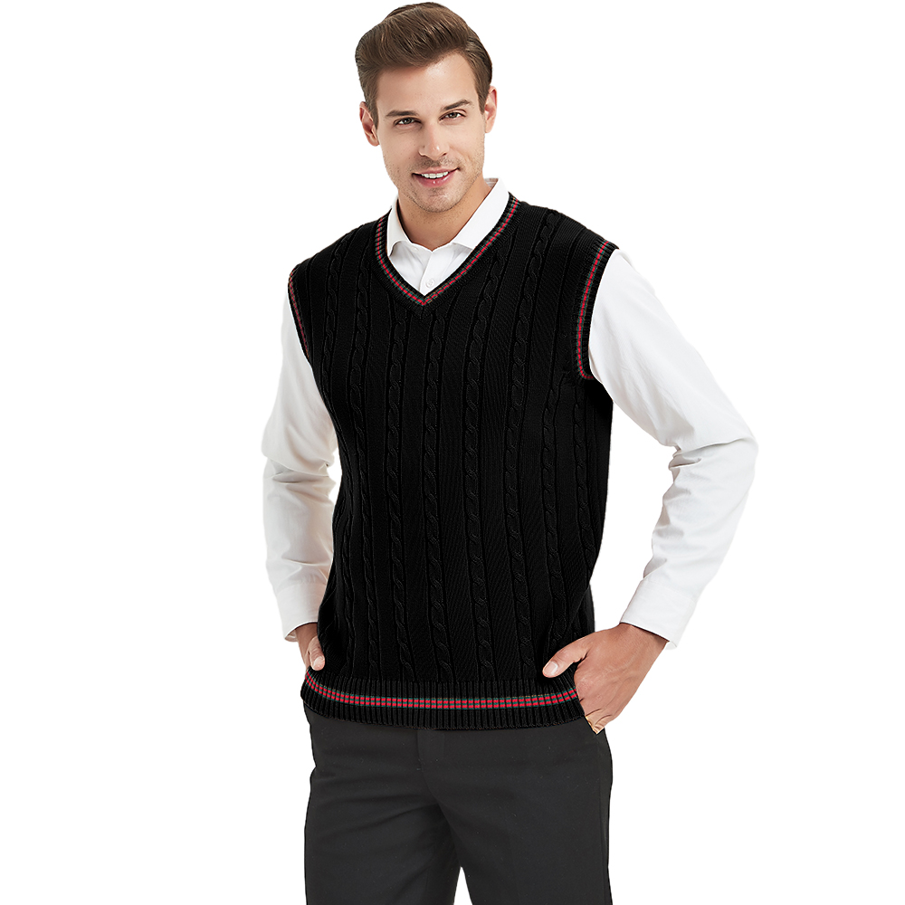 Edwards Garment Value V Neck Sleeveless Interlock Stitch Sweater Vest 165