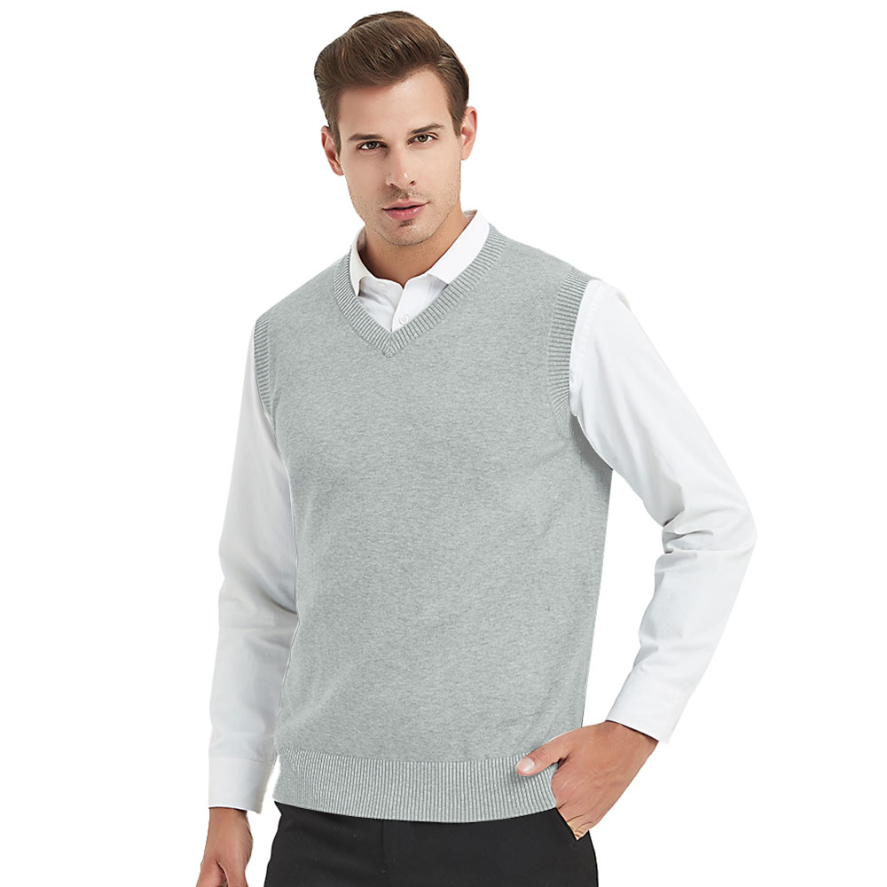 TOPTIE Mens Sweater Vest Solid Knitted Lightweight Thermal Cardigan 