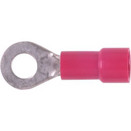 100-Pack 22-18 Gauge Red Vinyl Insulated Ring Terminals – 5/16″ Eyelet