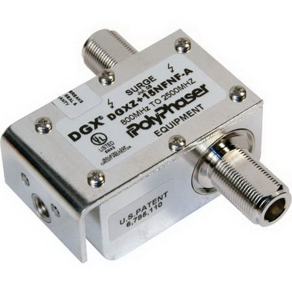 PolyPhaser进口代理批发 PolyPhaser DGXZ+15NFNF-A 直流同轴电缆保护器，800 - 2500 MHz