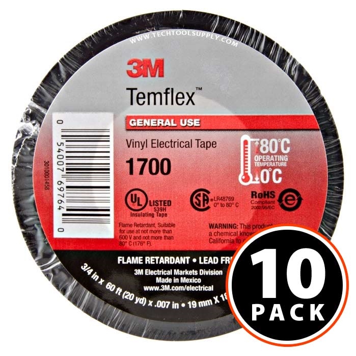2x Insulating Tape Black Electrical Tape 65FT Roll