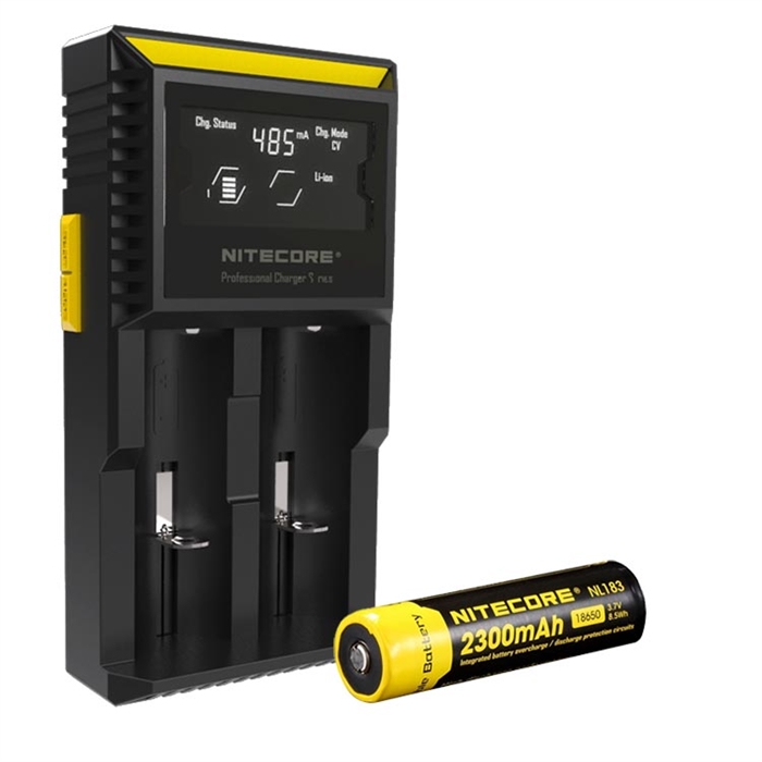 Nitecore进口代理批发 Nitecore D2 充电器带 1x NL183 2300mAh 18650 电池