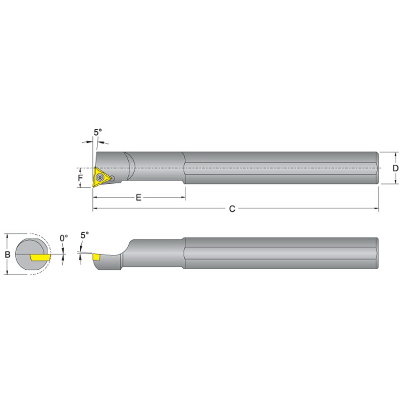 DORIAN TOOL USA进口代理批发 DORIAN TOOL USA 6155666 TPBN16-3，最小孔径：1.115"，OAL：12"，柄 D：1.000"，中心线 F：0.555"，与 TPG_ 刀片一起使用：322