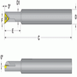 DORIAN TOOL USA进口代理批发 DORIAN TOOL USA 6155726 S08H-STUCR-1.2-3，最小孔径：0.313"，OAL：4"，柄 D：0.50"，中心线 F：0.157"，与 TC_T 刀片一起使用：52.50