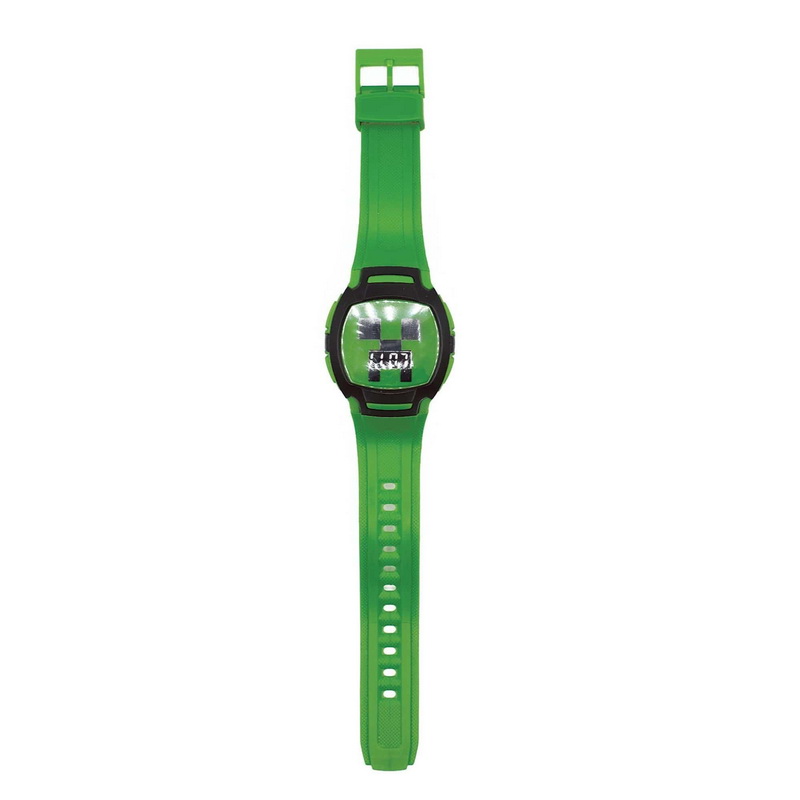 Accutime Watch进口代理批发 Accutime 手表 AWC-49598-C Minecraft Creeper 儿童液晶手表带闪烁 LED 灯