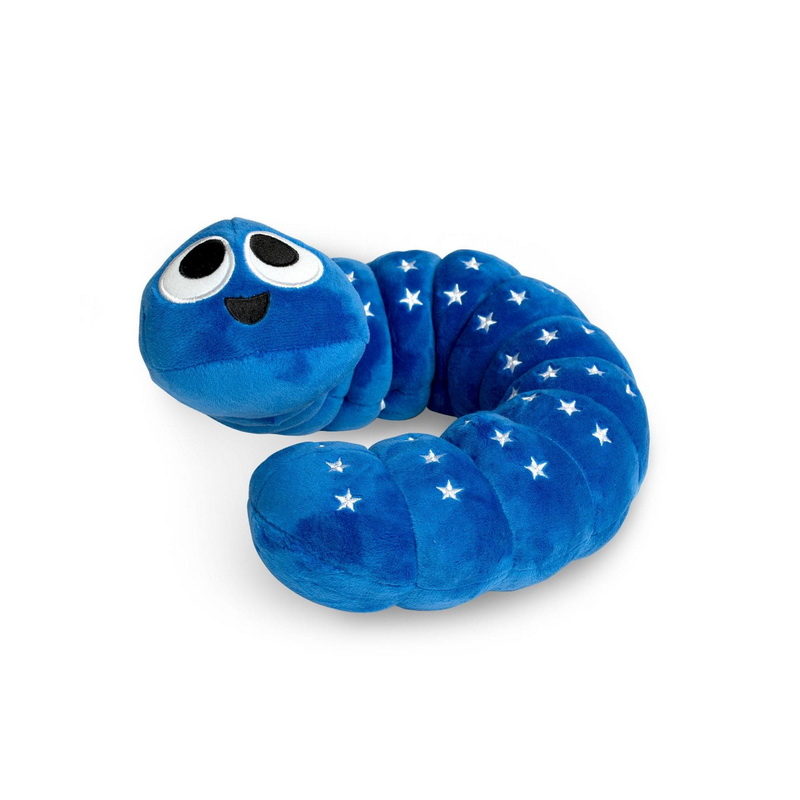 酷牌库|商品详情-Bonkers Toys进口代理批发 Bonkers Toys BON-SLITHERPLSHBS-C Slither IO Jumbo 24 英寸可弯曲毛绒玩具 | Bonkers Toys蓝色星星