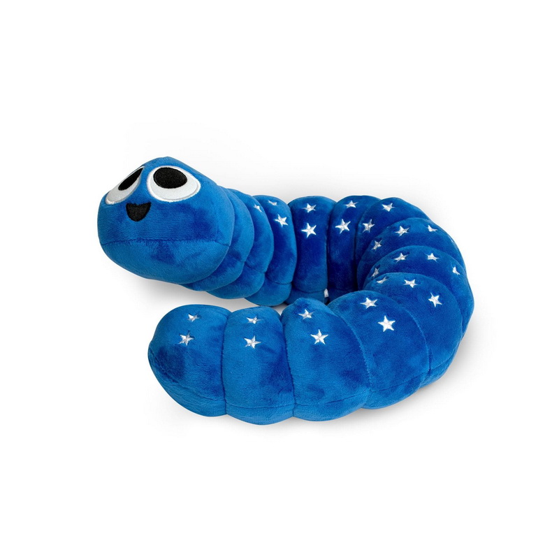 酷牌库|商品详情-Bonkers Toys进口代理批发 Bonkers Toys BON-SLITHERPLSHBS-C Slither IO Jumbo 24 英寸可弯曲毛绒玩具 | Bonkers Toys蓝色星星