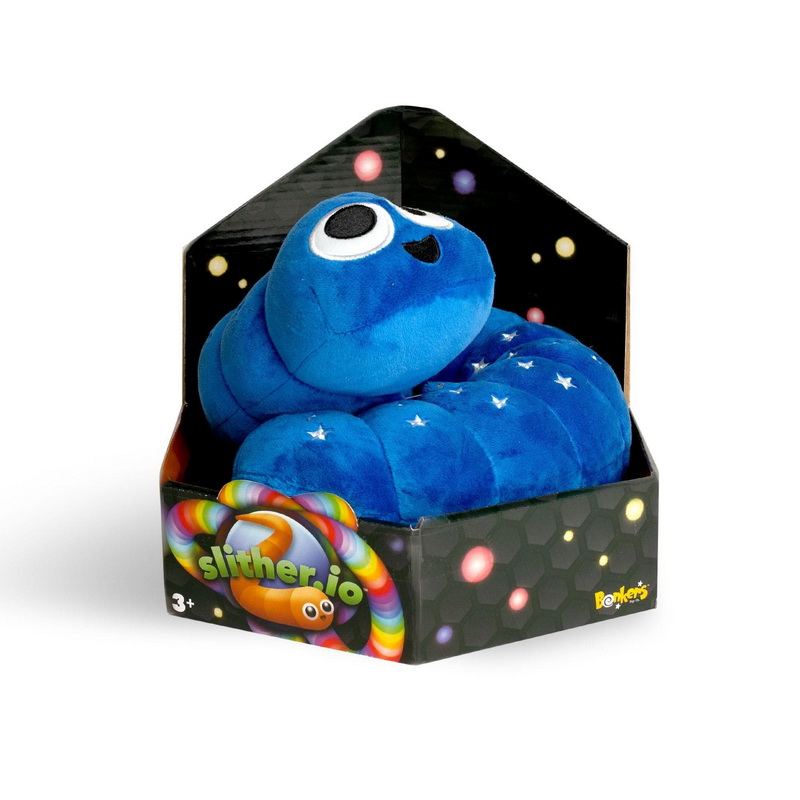 酷牌库|商品详情-Bonkers Toys进口代理批发 Bonkers Toys BON-SLITHERPLSHBS-C Slither IO Jumbo 24 英寸可弯曲毛绒玩具 | Bonkers Toys蓝色星星