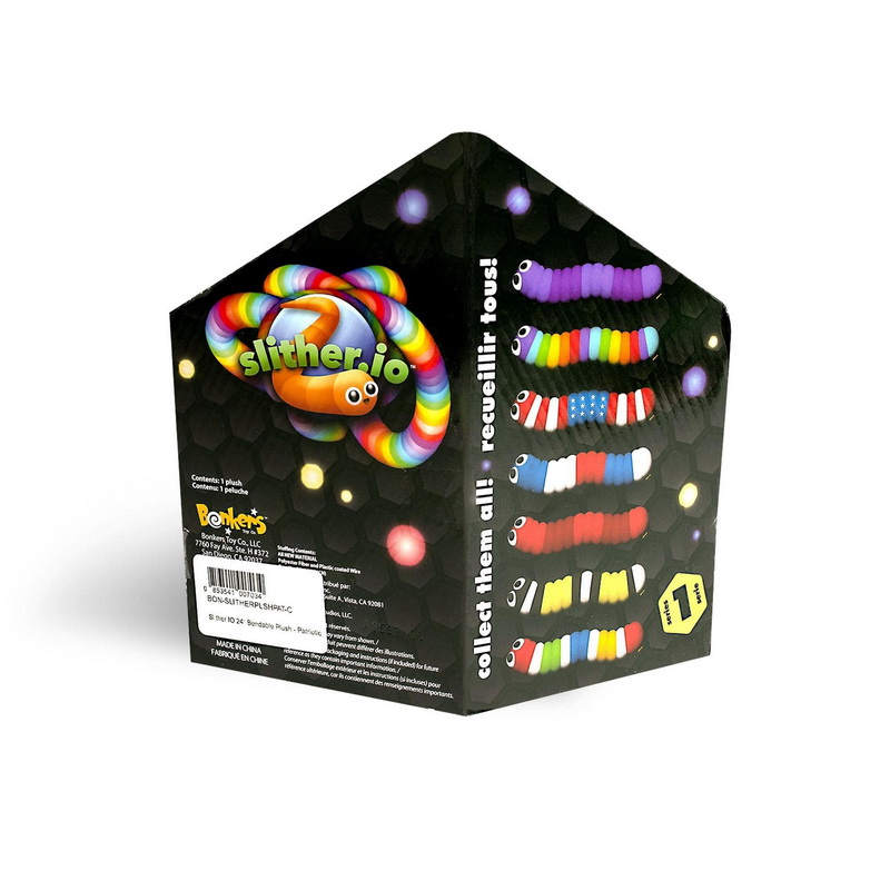 酷牌库|商品详情-Bonkers Toys进口代理批发 Bonkers Toys BON-SLITHERPLSHPAT-C Slither IO Jumbo 24 英寸可弯曲毛绒玩具 | Bonkers Toys爱国