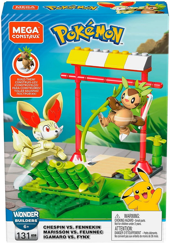 酷牌库|商品详情-Fisher-Price进口代理批发 Fisher-Price FCP-GFV79-C Pokemon Chespin vs. Fennekin Mega Construx 套装