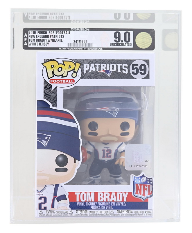 Funko进口代理批发 Funko FNK-10231_9-C 新英格兰爱国者队 NFL 2016 Funko POP 乙烯基人偶 |汤姆・布雷迪 AFA 评分 9.0