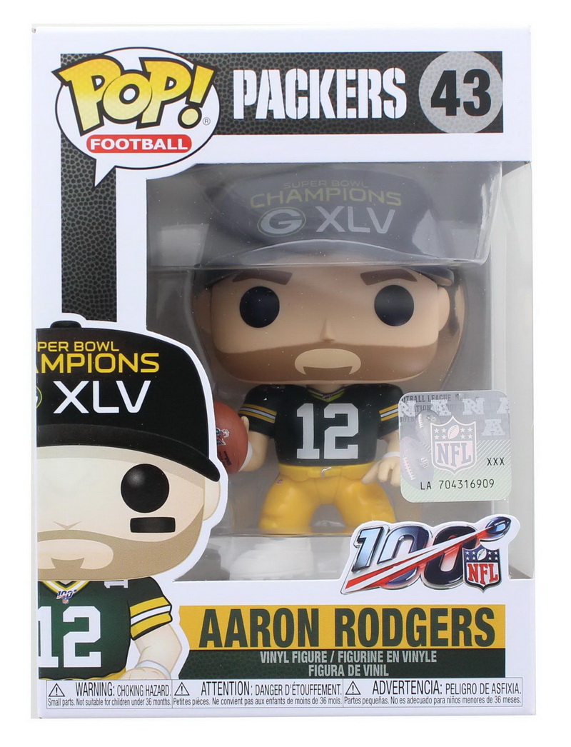 Funko进口代理批发 Funko FNK-44658-C 绿湾包装工队 NFL Funko POP 乙烯基人物亚伦・罗杰斯 SB 冠军 XLV