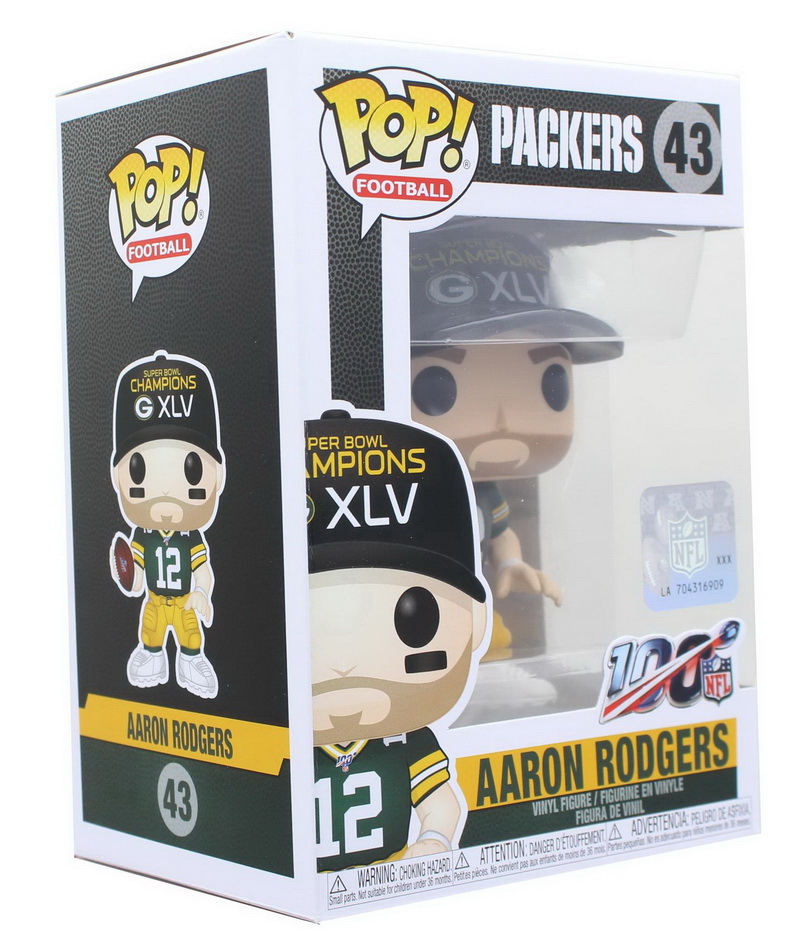 酷牌库|商品详情-Funko进口代理批发 Funko FNK-44658-C 绿湾包装工队 NFL Funko POP 乙烯基人物亚伦・罗杰斯 SB 冠军 XLV