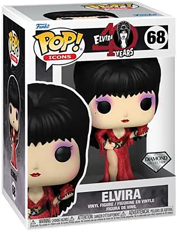 酷牌库|商品详情-Funko进口代理批发 Funko FNK-57418-C Elvira 40 周年 Funko POP 乙烯基玩偶 |埃尔维拉（钻石闪光）