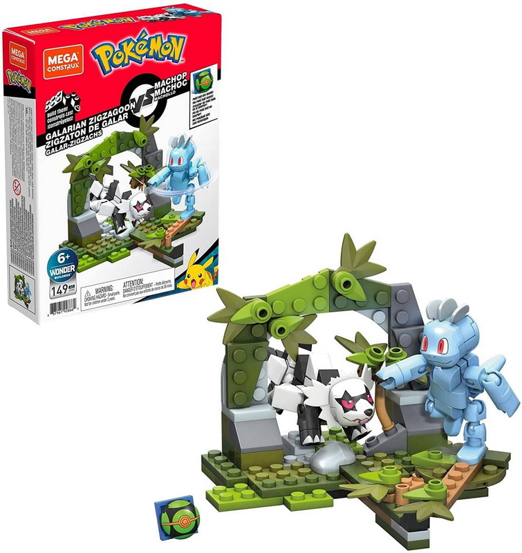 Fisher-Price进口代理批发 Fisher-Price FPC-DYF09_GAL-C Pokemon Mega Construx 149 件积木套装 |加拉瑞尔・齐格扎贡 VS 马乔普