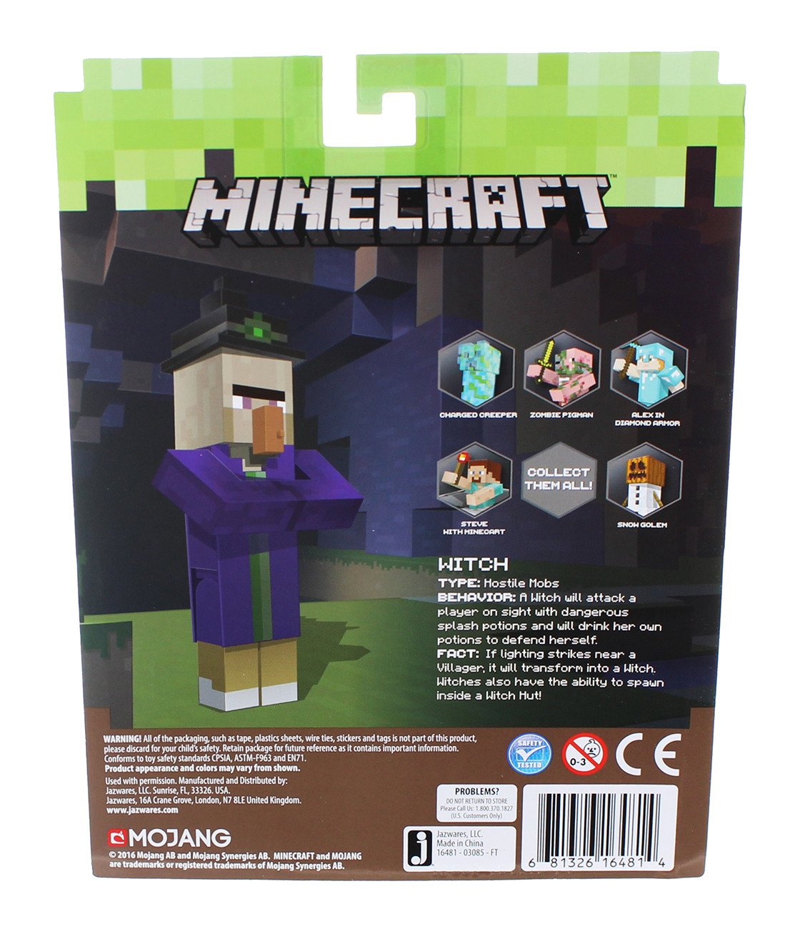 酷牌库|商品详情-Jazwares进口代理批发 Jazwares JZW-16481-C Minecraft 3 英寸可动人偶：女巫