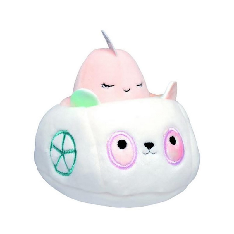 Squishmallow Squishville Mini Plush Evie The Narwhal in Vehicle