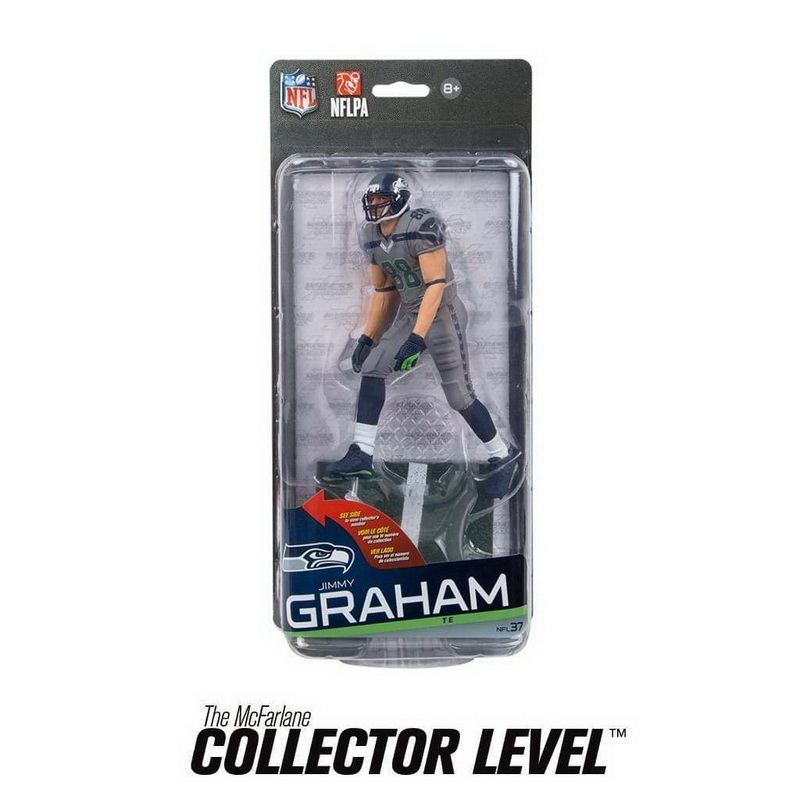 Mcfarlane Toys进口代理批发 西雅图海鹰队麦克法兰 NFL 系列 37 人偶吉米・格雷厄姆灰色制服