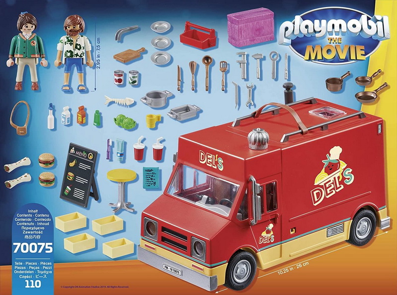 酷牌库|商品详情-PLAYMOBIL进口代理批发 PLAYMOBIL PMO-700759-C Playmobil 电影 70075 Del 的餐车拼搭套装 | 110 件