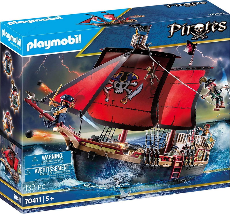 酷牌库|商品详情-PLAYMOBIL进口代理批发 PLAYMOBIL PMO-70411-C Playmobil 海盗 70411 骷髅海盗船 132 件套