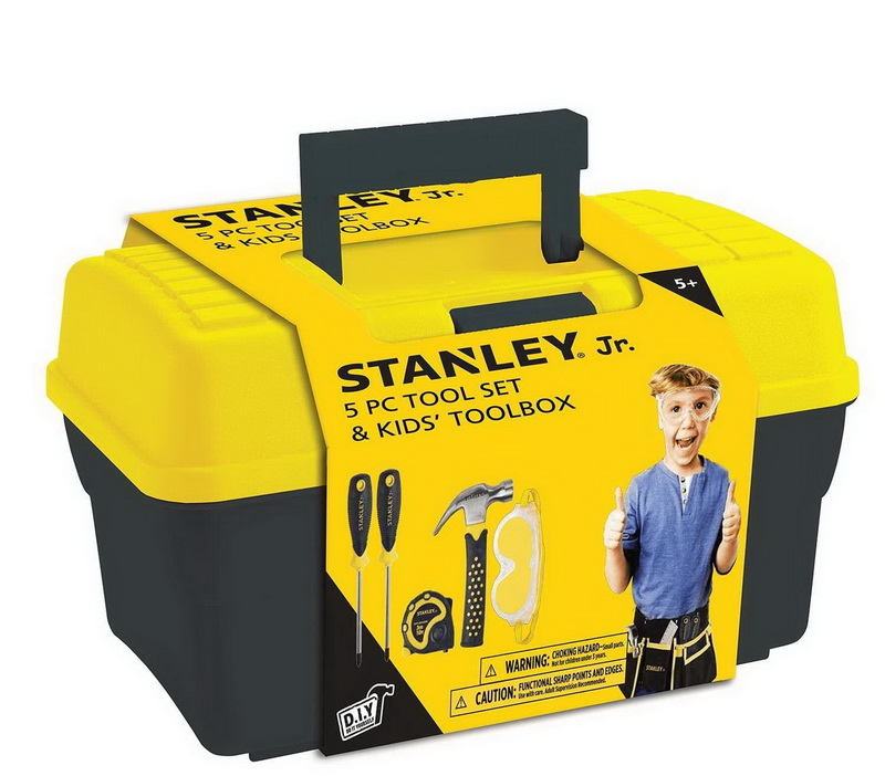 Red Tool Box进口代理批发 Stanley Jr. 5 件套工具套装和工具箱，真正的儿童工具