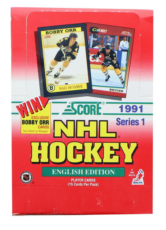 Score进口代理批发 得分 SCO-96611-8-C NHL 1991-92 得分曲棍球系列 1 蜡盒